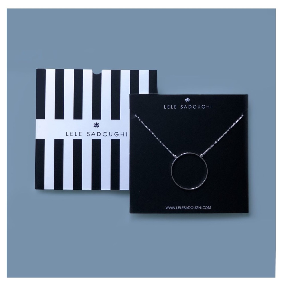 Leetle Sadoughi Silver Circle Necklace